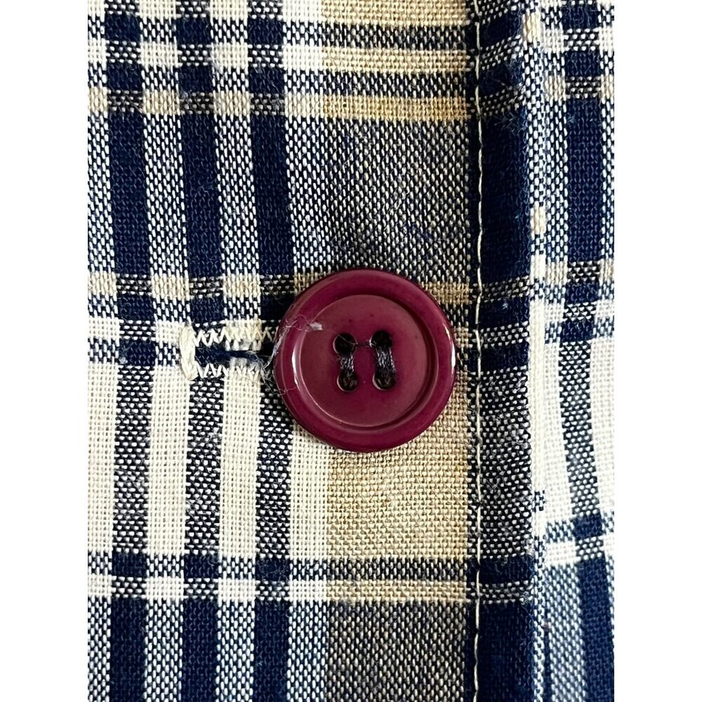 Handmade Plaid Blazer Blue S Check Preppy Old Money Academia Festive Holiday 80s - Picture 3 of 8